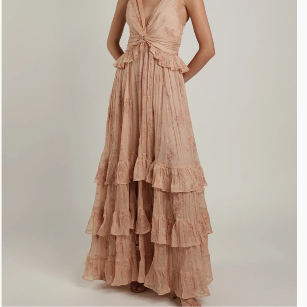 Sabina Musayev Blush Layered Wedding Dress